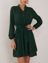 Robe patineuse à col mao - vert foncé - 4