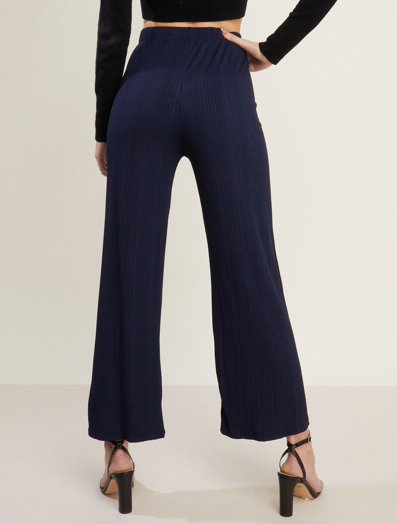 Pantalon fluide côtelé - marine - 2