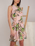 Robe imprimée à encolure ras de cou - rose - 4