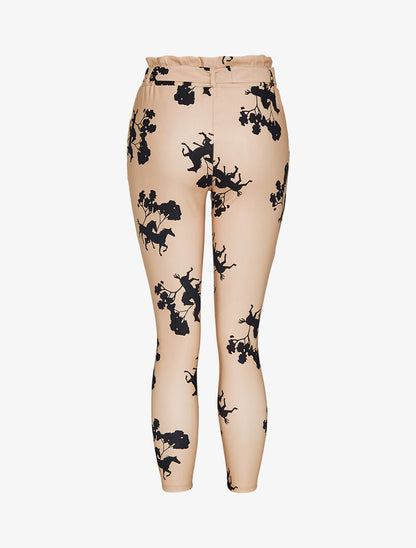 Pantalón 7/8 con estampados - camello