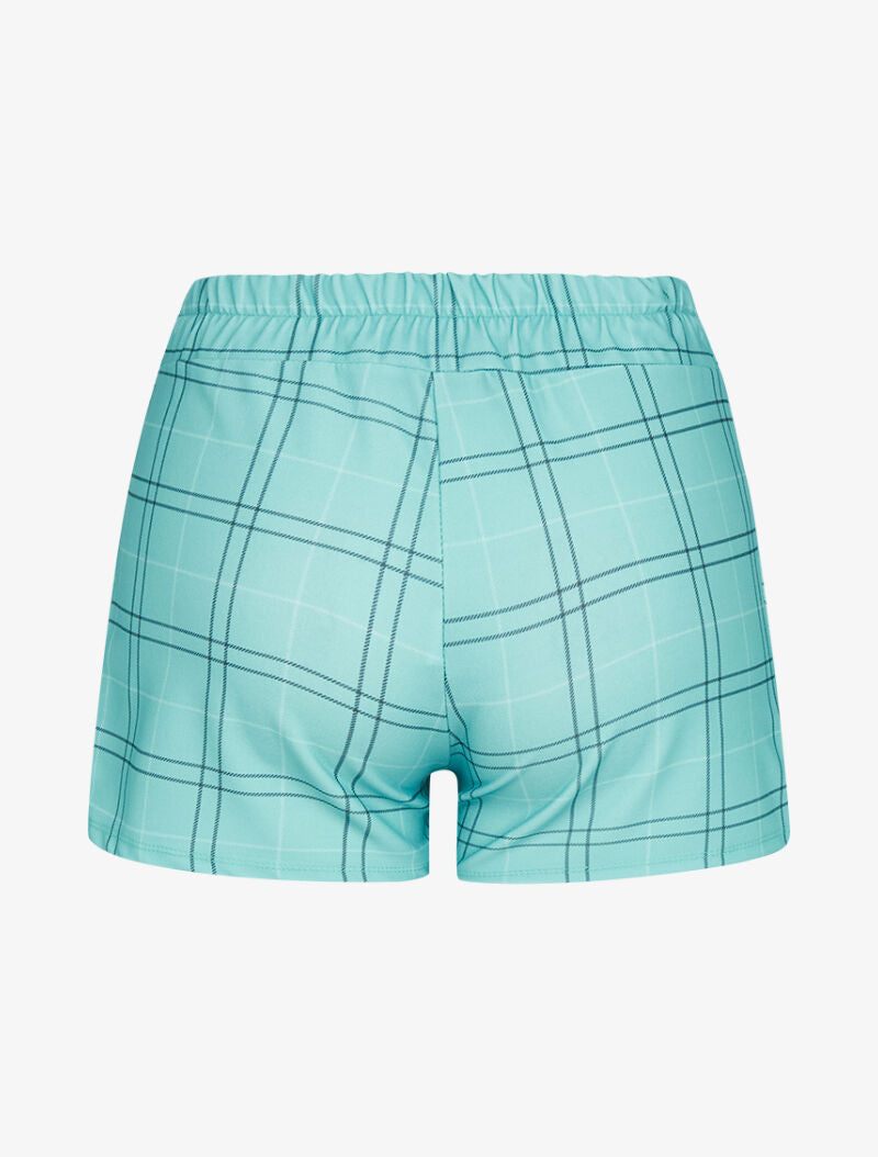 Short extra court à imprimé tartan - turquoise - 2