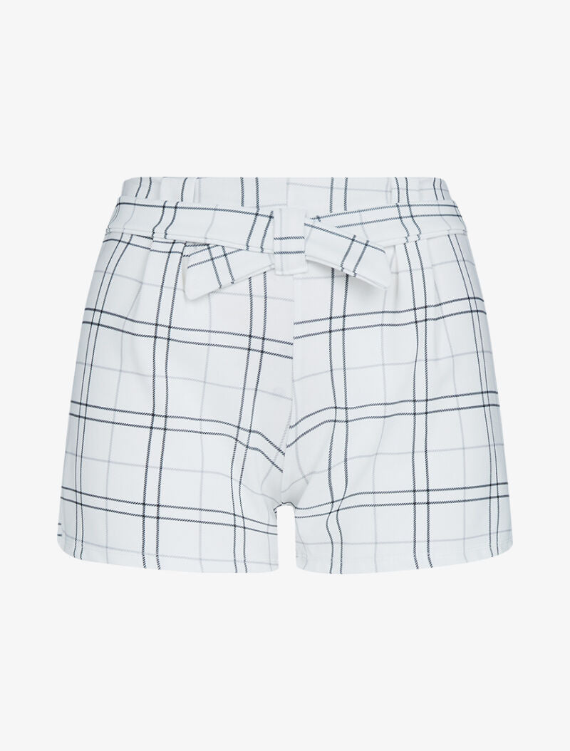Short extra court à imprimé tartan - ecru - 1