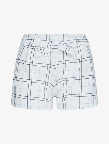 Short extra court à imprimé tartan - ecru - 1