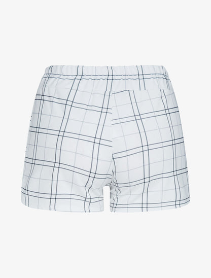 Short extra court à imprimé tartan - ecru - 2