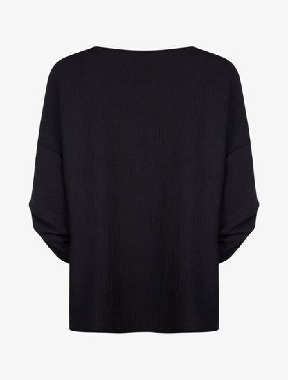 Tunique ample à dos plus long - noir - 2