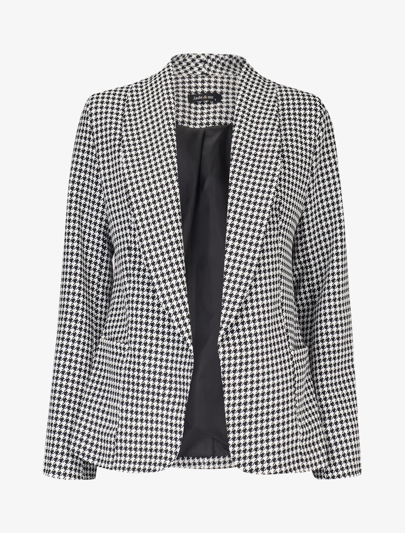 Blazer à imprimé pied de poule - noir - 2