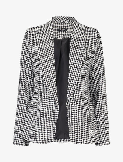 Blazer à imprimé pied de poule - noir - 2
