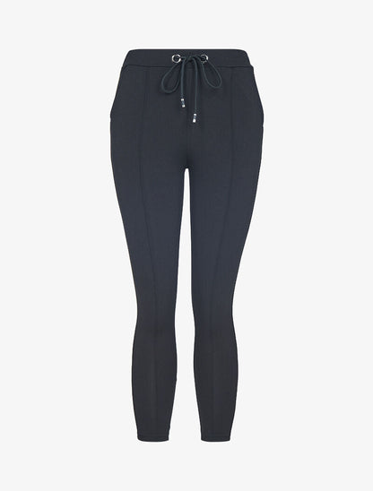 Pantalón 7/8 con bandas irisadas - negro/oro