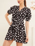Robe patineuse à imprimés - noir - 4