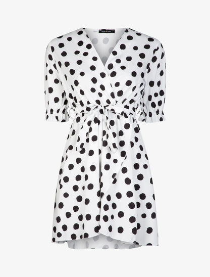 Robe patineuse à imprimés - blanc - 3