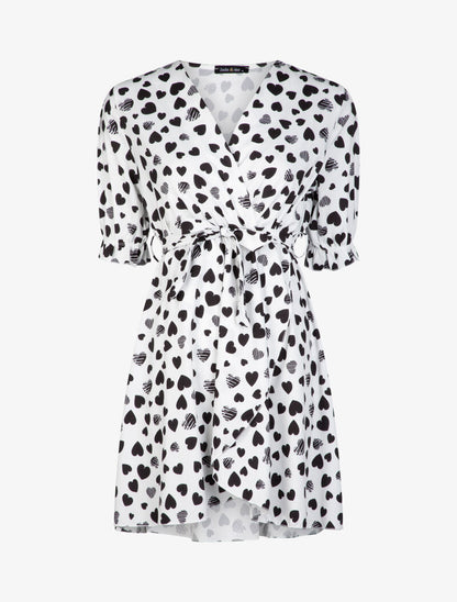 Robe patineuse à imprimés - blanc - 2