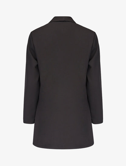 Blazer mi long boutonné - noir - 3