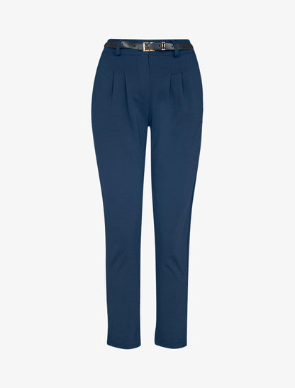 Pantalon coupe carotte stretch - marine - 3