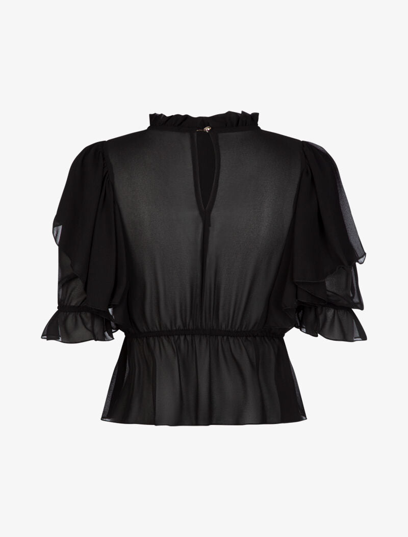Crop top boule en voile - noir - 2