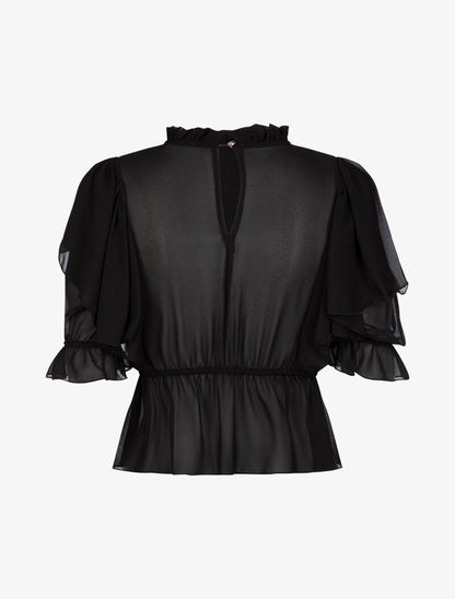 Crop top boule en voile - noir - 2