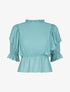 Crop top boule en voile - turquoise - 3