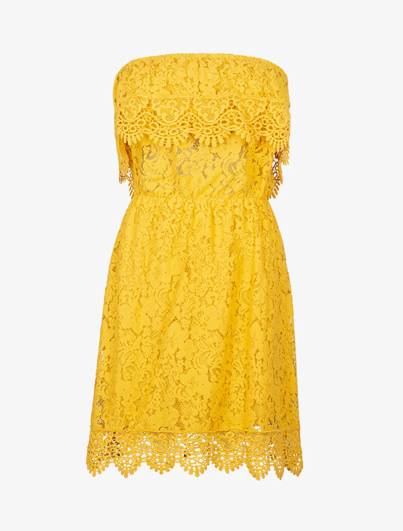 Robe bustier en crochet - jaune - 2