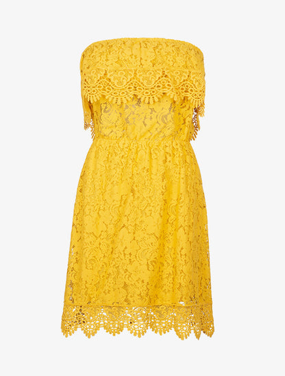 Robe bustier en crochet - jaune - 2