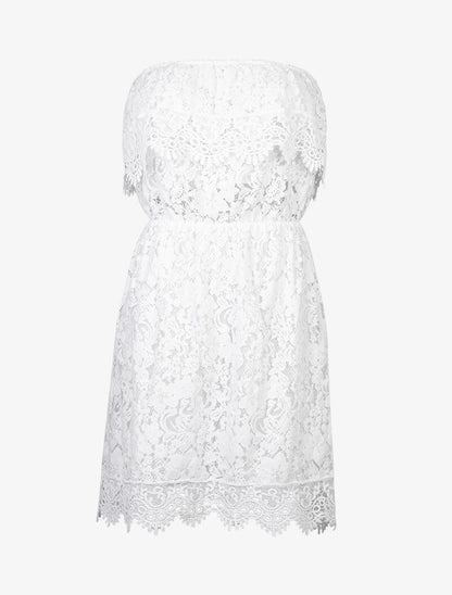 Robe bustier en crochet - blanc - 3