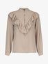 Blouse boutonnée et volantée - beige - 1