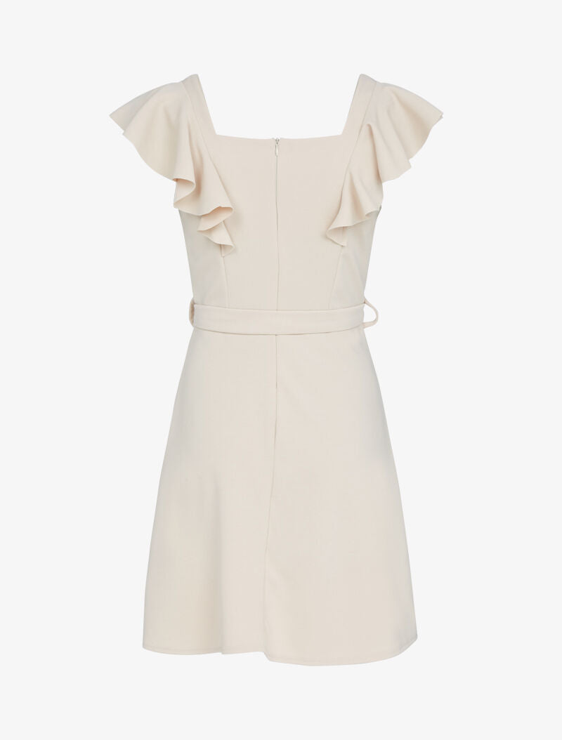 Robe patineuse à boutons contrastants - beige - 2