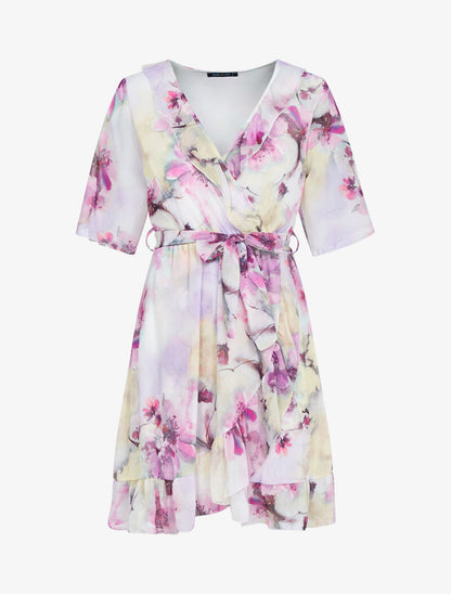 Tunique coupe patineuse à imprimés - jaune - 1