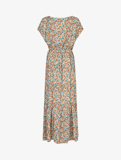 Robe à col bateau imprimé fleuris - beige - 3