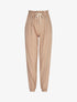 Pantalon rayé en coton style sarouel - beige - 3