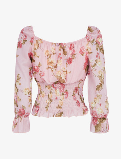 Crop top irisé à imprimé floral - rose - 2