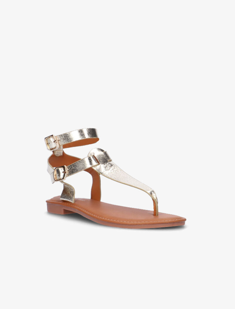 Nu-pieds à double brides - or - 2