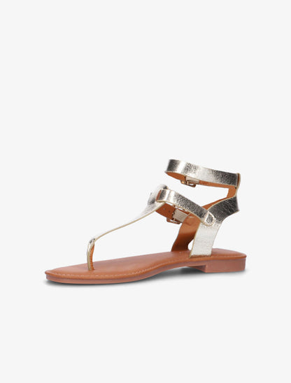 Nu-pieds à double brides - or - 3