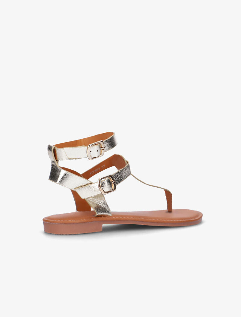 Nu-pieds à double brides - or - 4