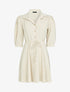 Robe patineuse à boutons contrastants - beige - 1