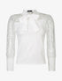 Top à manches en tulle - blanc - 1
