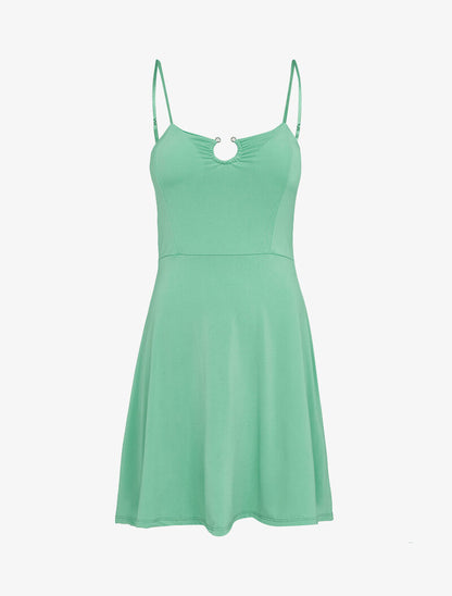Robe patineuse fluide - vert - 3