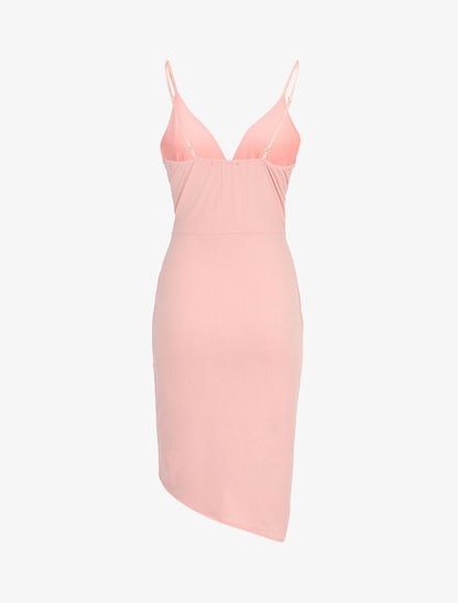 Robe fluide à effet portefeuille - rose - 2