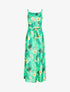 Robe à imprimés floral et chaînes - vert menthe - 1