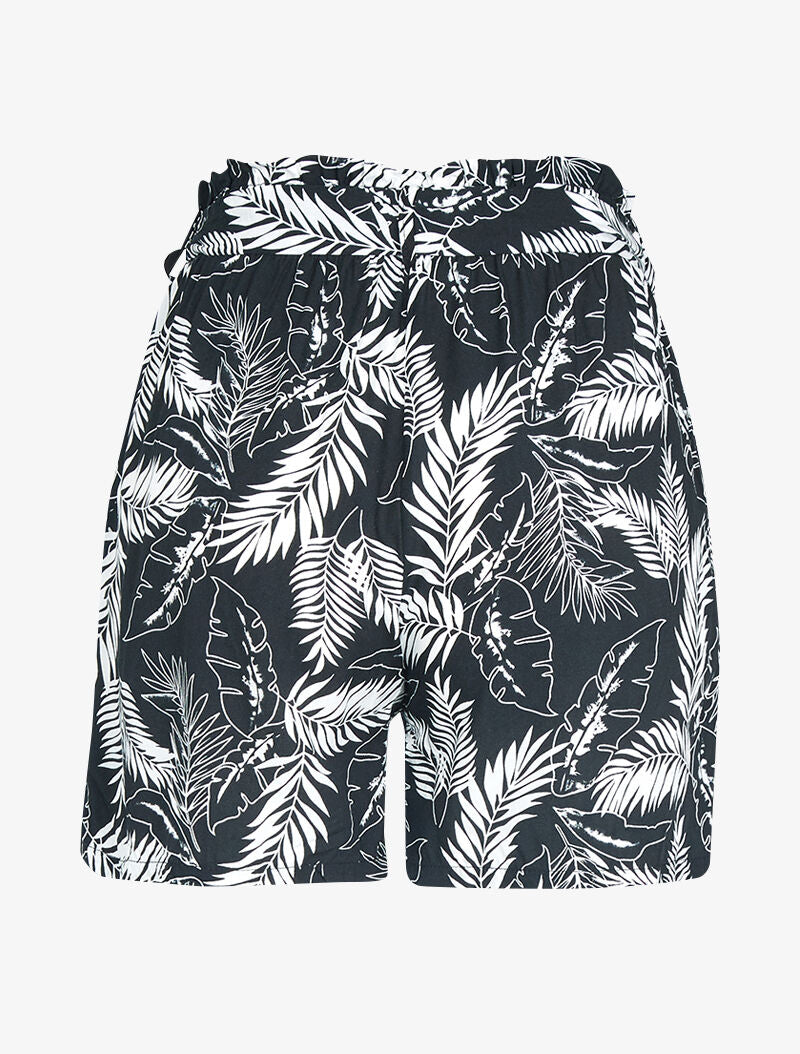 Short à imprimé feuillages - noir - 2