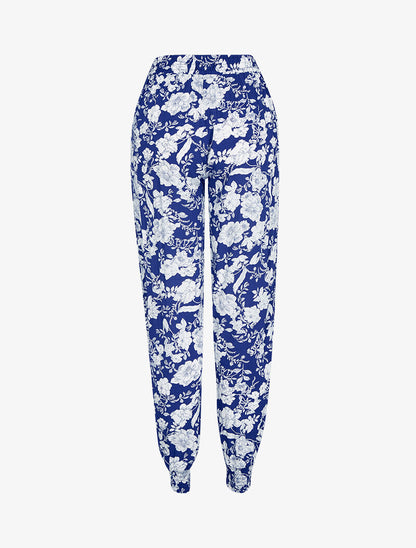 Pantalon sarouel à imprimés - marine - 2