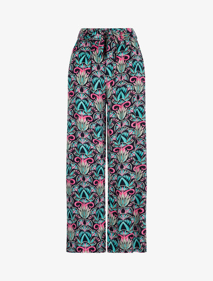 Pantalon à imprimés graphiques - bleu nuit - 2
