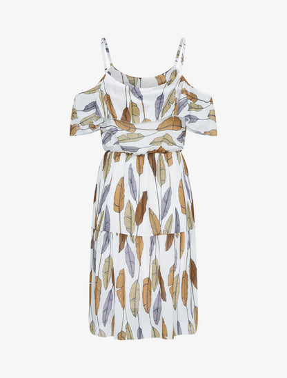 Robe à épaules dénudées et imprimés - noir - 2