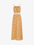 Robe à imprimé floral et crochet - camel - 3