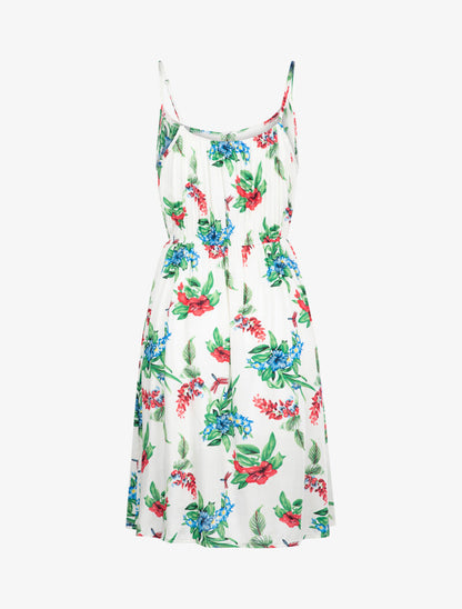 Robe à imprimé printanier - ecru - 3