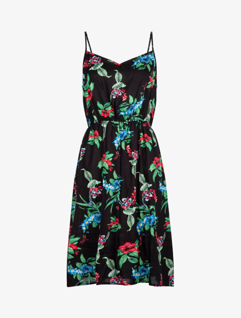 Robe à imprimé printanier - noir - 2
