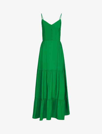 Robe longue unie - vert - 3