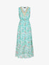 Robe fleurie à encolure V en crochet - vert d&
