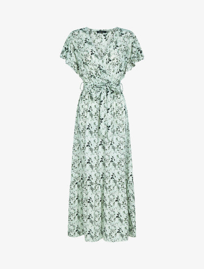 Robe à imprimé feuillages stylisés - vert d&