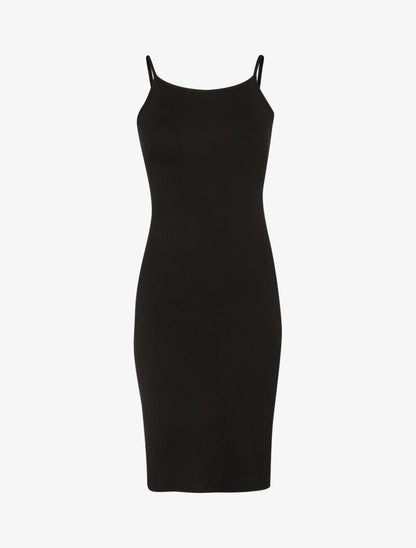 Robe basique unie - noir - 1