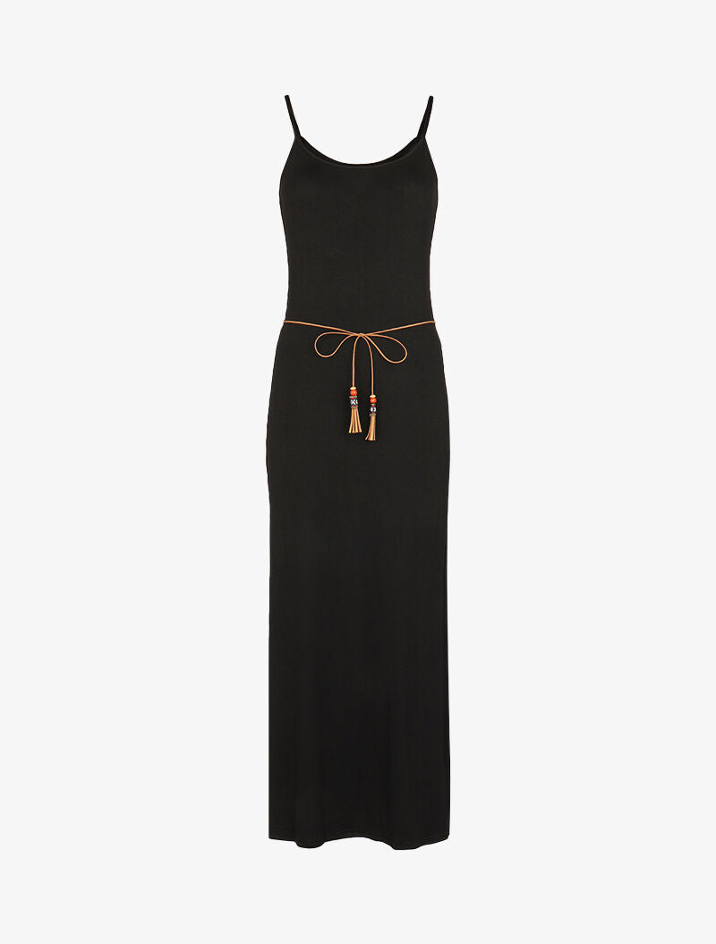 Robe à côtés fendus - noir - 1