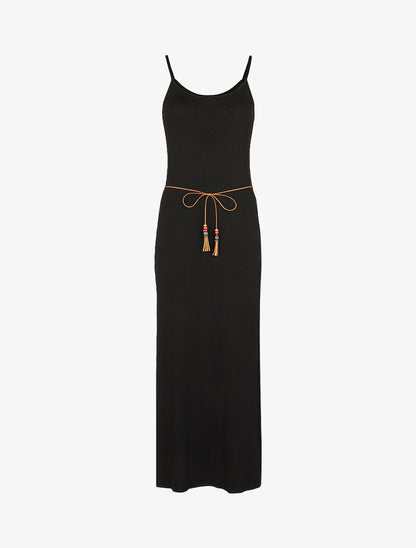 Robe à côtés fendus - noir - 1